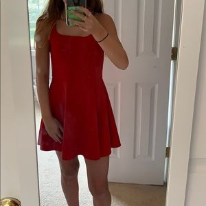 red dress!! fit and flowy! size s